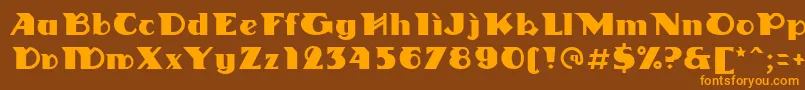 Linotypedharma Font – Orange Fonts on Brown Background