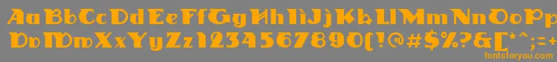 Linotypedharma-Schriftart – Orangefarbene Schriften auf grauem Hintergrund