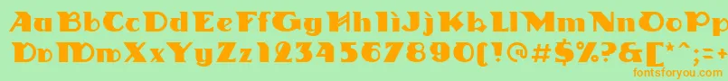 Linotypedharma Font – Orange Fonts on Green Background