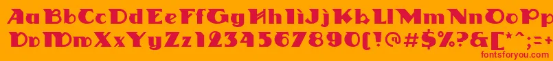 Linotypedharma Font – Red Fonts on Orange Background