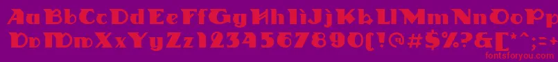 Linotypedharma-Schriftart – Rote Schriften auf violettem Hintergrund