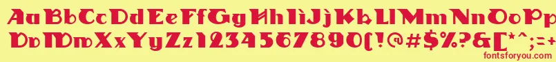 Linotypedharma Font – Red Fonts on Yellow Background