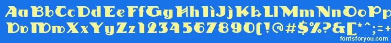 Linotypedharma Font – Yellow Fonts on Blue Background