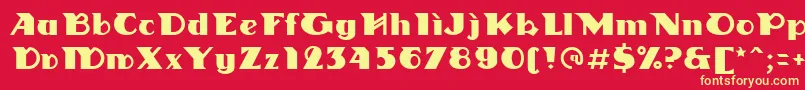 フォントLinotypedharma – 黄色の文字、赤い背景