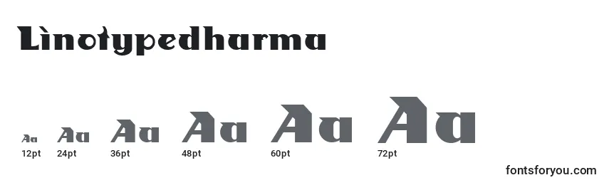 Размеры шрифта Linotypedharma