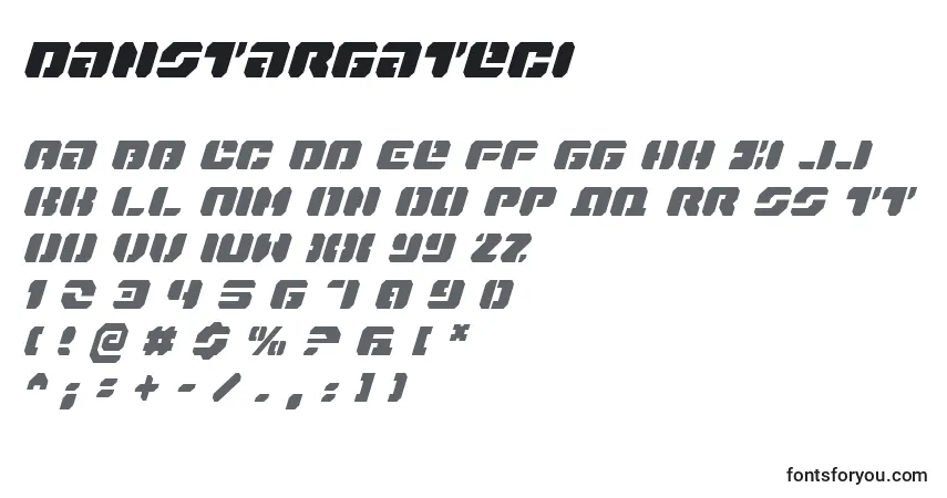 Шрифт Danstargateci – алфавит, цифры, специальные символы
