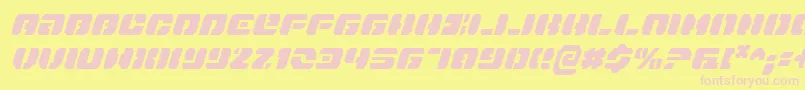 Danstargateci-fontti – vaaleanpunaiset fontit keltaisella taustalla
