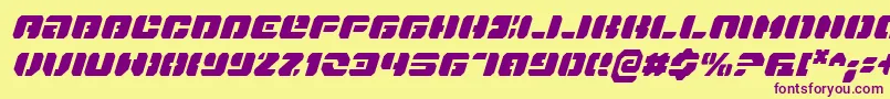 Danstargateci-Schriftart – Violette Schriften auf gelbem Hintergrund