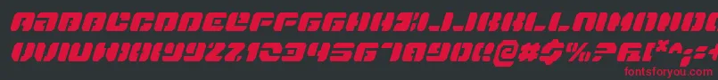 フォントDanstargateci – 黒い背景に赤い文字