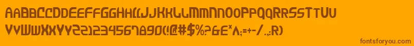 Jannv2c-Schriftart – Braune Schriften auf orangefarbenem Hintergrund
