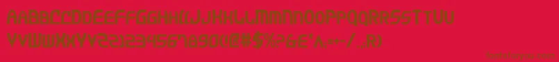 Jannv2c-Schriftart – Braune Schriften auf rotem Hintergrund