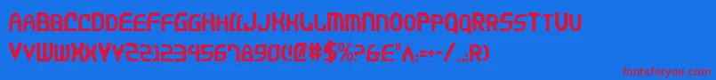 Jannv2c Font – Red Fonts on Blue Background
