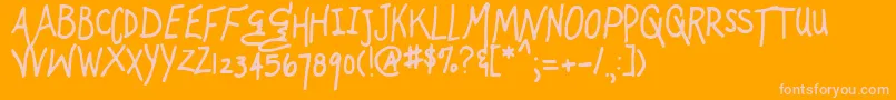 Mugnuts Font – Pink Fonts on Orange Background