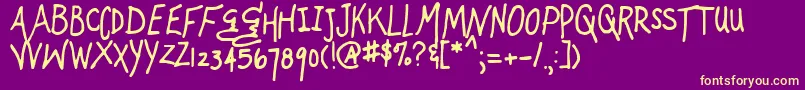 fuente Mugnuts – Fuentes Amarillas Sobre Fondo Morado