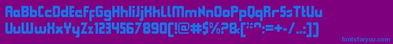 QueuebrickClosedblack Font – Blue Fonts on Purple Background