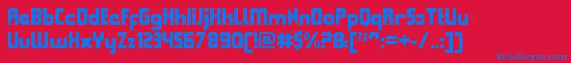 QueuebrickClosedblack Font – Blue Fonts on Red Background