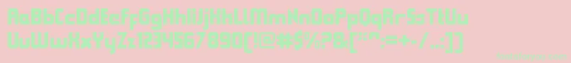 QueuebrickClosedblack Font – Green Fonts on Pink Background