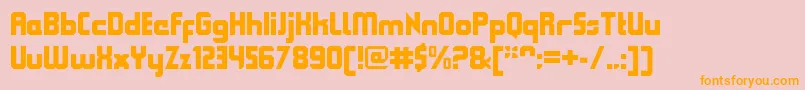 QueuebrickClosedblack Font – Orange Fonts on Pink Background