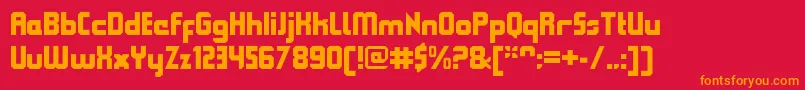 QueuebrickClosedblack Font – Orange Fonts on Red Background