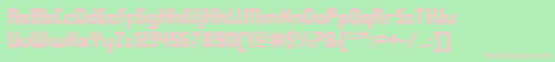 QueuebrickClosedblack Font – Pink Fonts on Green Background
