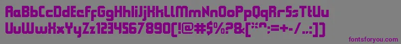 Шрифт QueuebrickClosedblack – фиолетовые шрифты на сером фоне