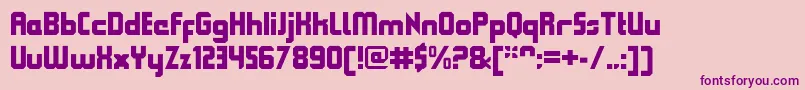 QueuebrickClosedblack Font – Purple Fonts on Pink Background