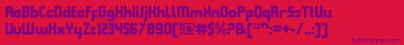 QueuebrickClosedblack Font – Purple Fonts on Red Background