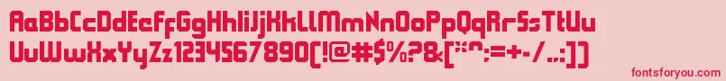 QueuebrickClosedblack Font – Red Fonts on Pink Background