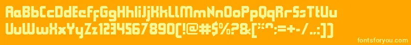 QueuebrickClosedblack Font – Yellow Fonts on Orange Background