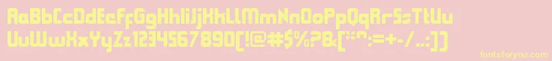 QueuebrickClosedblack Font – Yellow Fonts on Pink Background