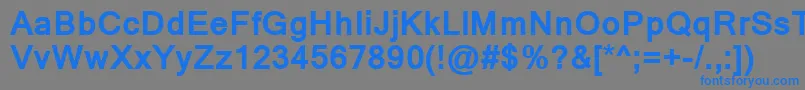 フォントKartikaBold – 灰色の背景に青い文字