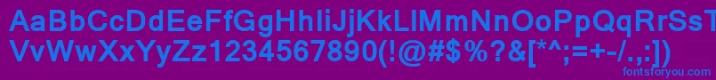 フォントKartikaBold – 紫色の背景に青い文字