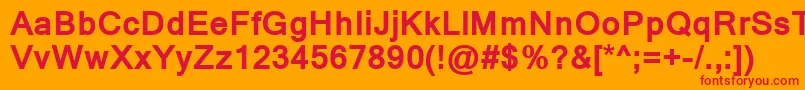 フォントKartikaBold – オレンジの背景に赤い文字