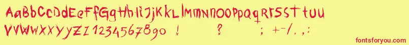 Dawnland.Awe Font – Red Fonts on Yellow Background