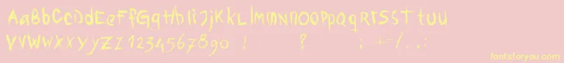 Dawnland.Awe Font – Yellow Fonts on Pink Background