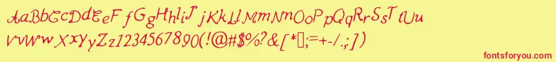 Lastline Font – Red Fonts on Yellow Background