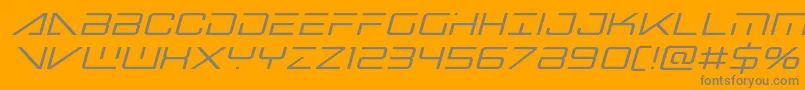Fonte Bansheepilotital – fontes cinzas em um fundo laranja
