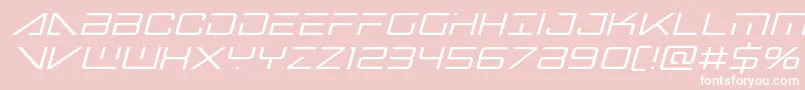 Bansheepilotital-Schriftart – Weiße Schriften auf rosa Hintergrund