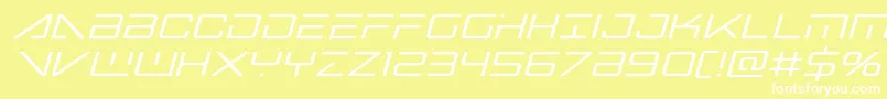 フォントBansheepilotital – 黄色い背景に白い文字