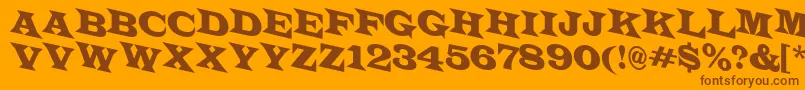 Weitere Informationen zur LatinotitulspdnRegular-Schriftart LatinotitulspdnRegular-Schriftart – Braune Schriften auf orangefarbenem Hintergrund