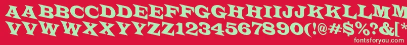 LatinotitulspdnRegular Font – Green Fonts on Red Background
