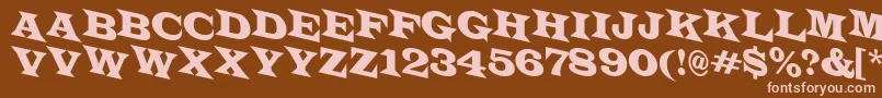 Fonte LatinotitulspdnRegular – fontes rosa em um fundo marrom