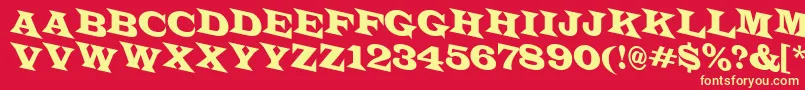 LatinotitulspdnRegular Font – Yellow Fonts on Red Background