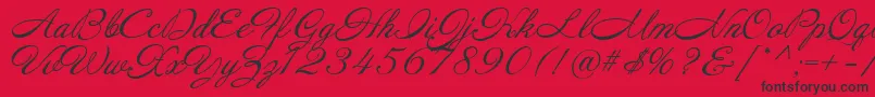 Annabelle Font – Black Fonts on Red Background