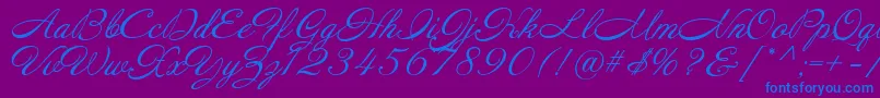 Annabelle Font – Blue Fonts on Purple Background