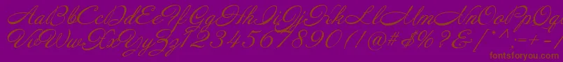 Annabelle Font – Brown Fonts on Purple Background