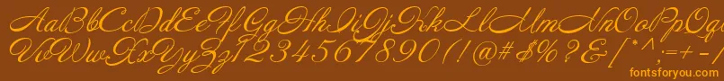 Annabelle Font – Orange Fonts on Brown Background