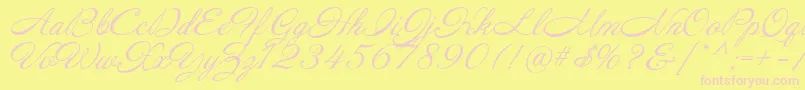 Annabelle Font – Pink Fonts on Yellow Background