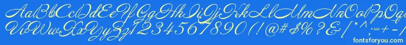 Annabelle Font – Yellow Fonts on Blue Background