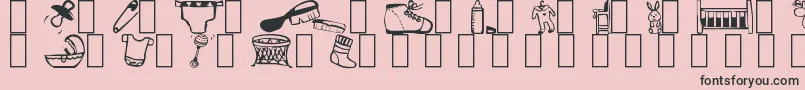 fuente Baby – Fuentes Negras Sobre Fondo Rosa
